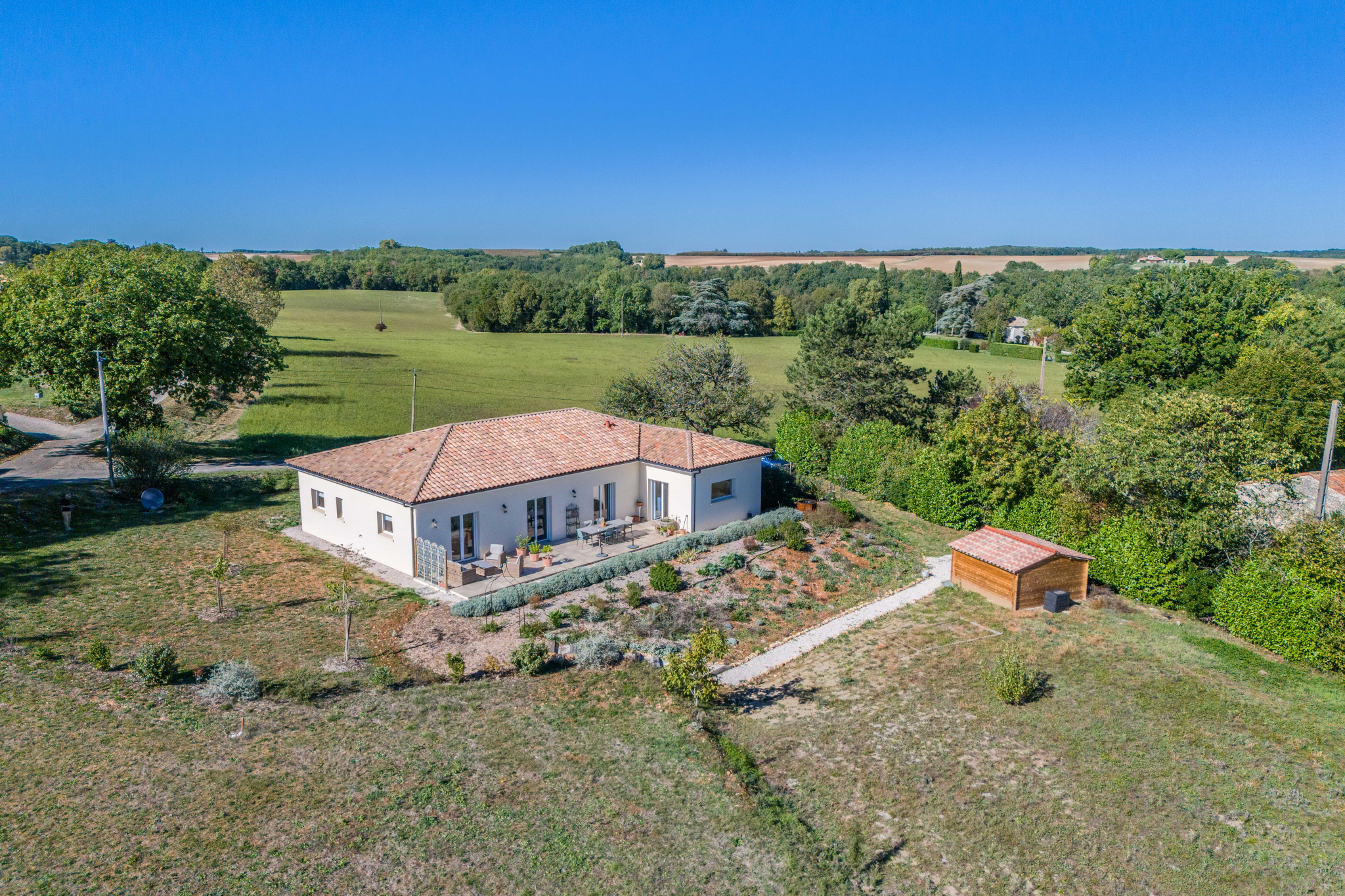 Village house with garden
